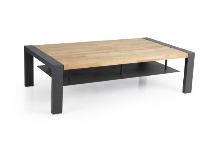 Amesdale sofabord - Antracit/teak i gruppen Udendørs møbler / Materiale / Aluminiummøbler / Sofabord & Sidebord - Aluminiummøbler hos Sommarboden i Höllviken AB (1197-7)