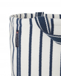 Stribet økologisk vasketøjskurv - marineblå/hvid
