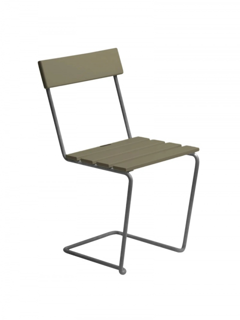 Stol 1 - lysegrøn lakeret eg/varmgalvaniseret stativ