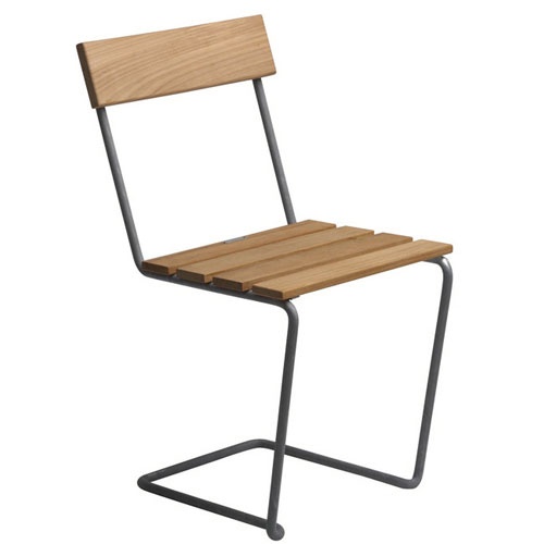 Stol 1 - ubehandlet teak/varmgalvaniseret stativ