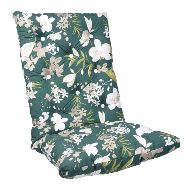 Højfoldet pude, flok - grøn botanisk