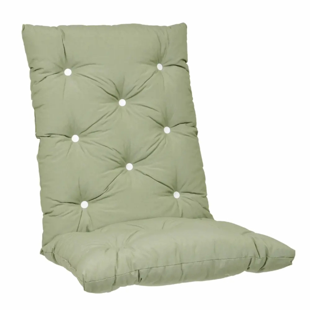 Højfoldet pude, flok - oliven