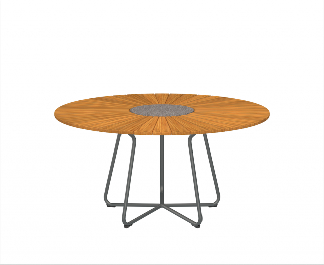 CIECLE bord Ø 150 H74,5 cm - bambus/granit/grå aluminium