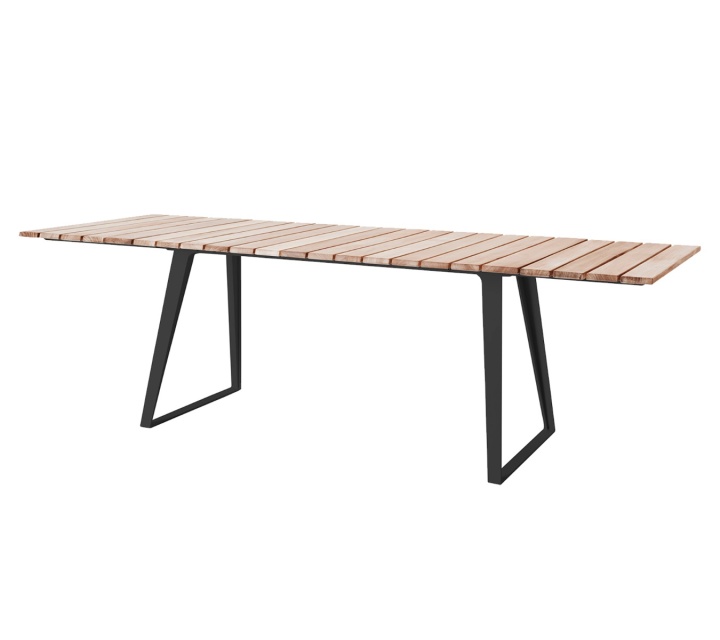 Copenhagen bord udtrækkeligt 160-243x84 H74 cm - lava grey/teak