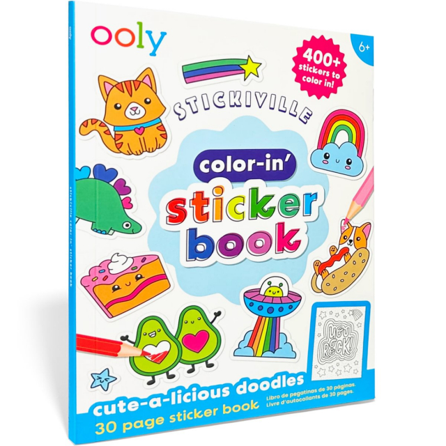 Color-in klistermærkebog - cute-a-licious doodles