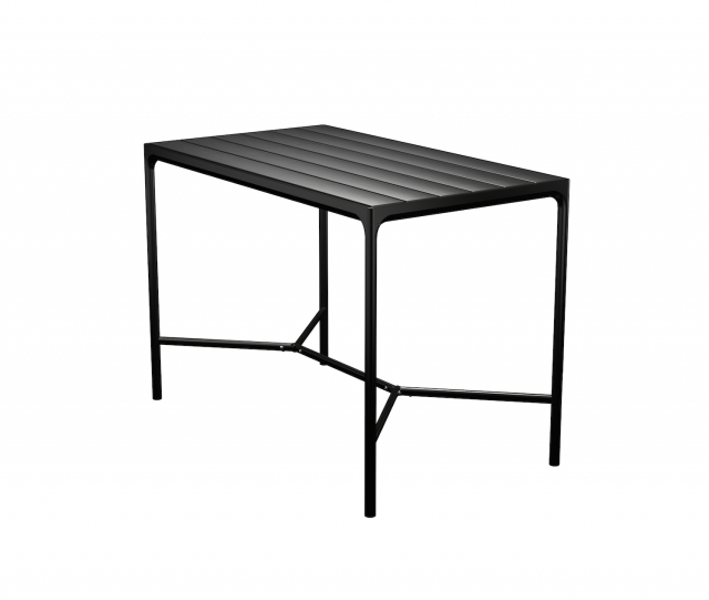 Fire barbord, 160x90 cm - sort/sort