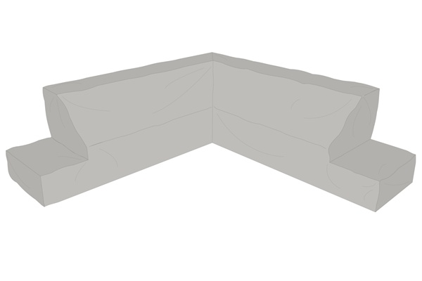 Sofa Cover Coaldale 269/269x74x62 cm - Grå