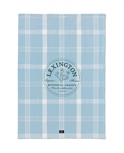 Botanisk Ternet viskestykke - blå/hvid