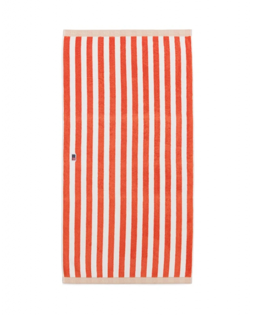 Block Stripe badehåndklæde - fersken melon/hvid/månestråle