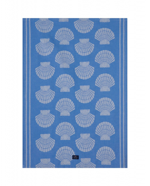 Shell køkkenhåndklæde - blå/hvid