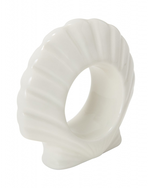 Shell servietring - hvid