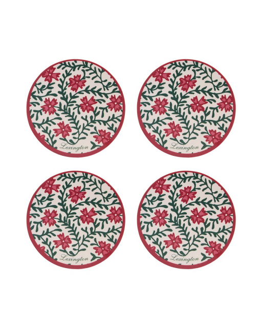 Flower bordskånere, 4-pak - rød/grøn/hvid