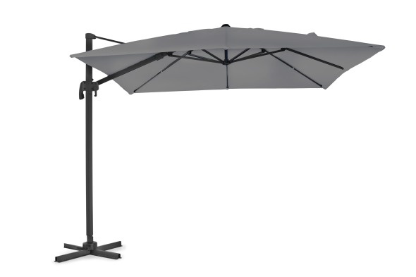 Linz frihængende parasol 3x3 m - Antracit/grå