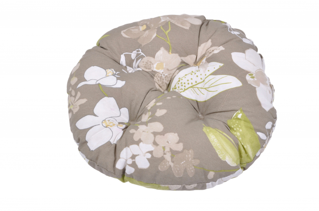 Taburet pude, flok - beige botanisk