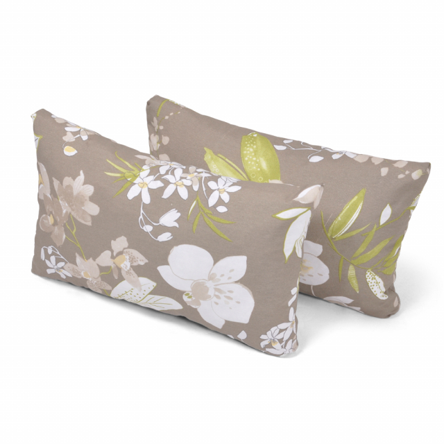 Sidepuder flok, par - beige botanisk