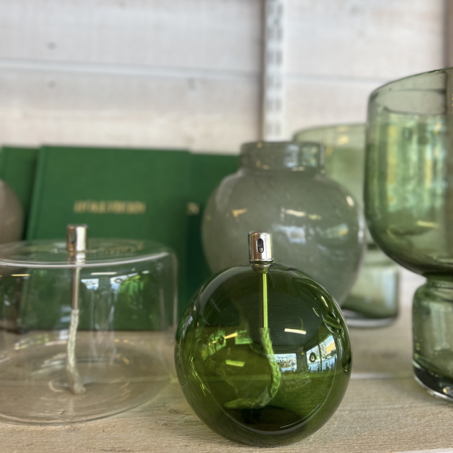 Olielampe sfære, m - grøn