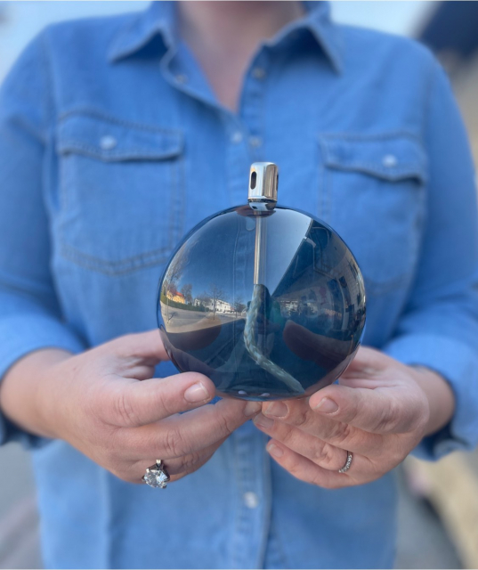 Olielampe sfære, m - røg