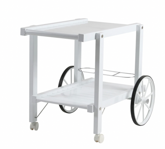 Servering af vogn aluminium - hvid