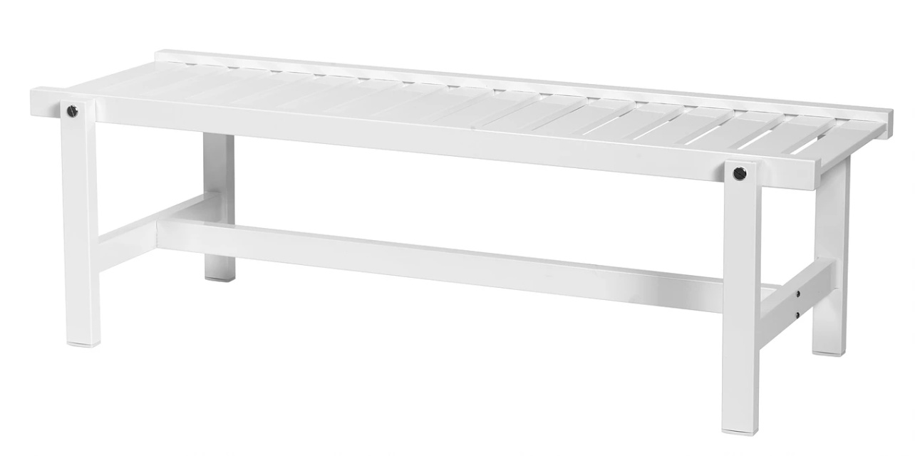 Bænk aluminium - hvid