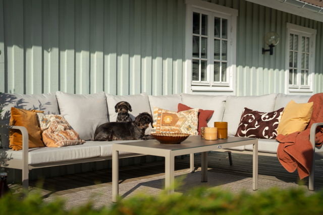 Hånger hjørnesofa - sand/fjergrå