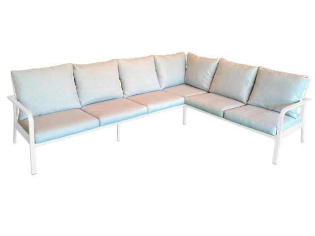 Hånger hjørnesofa - hvid/gråbeige hynde