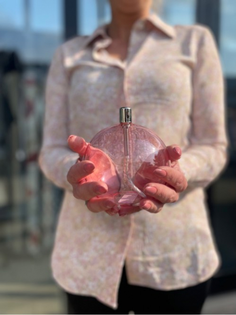 Olielampe sfære, m - lyserosa