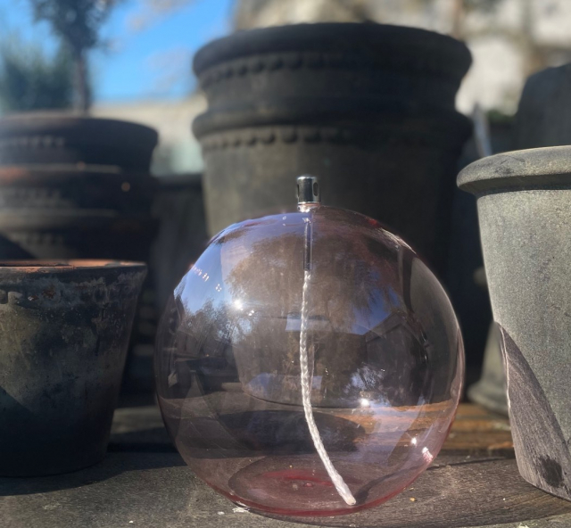 Olielampe sfære 3xl - lyserosa