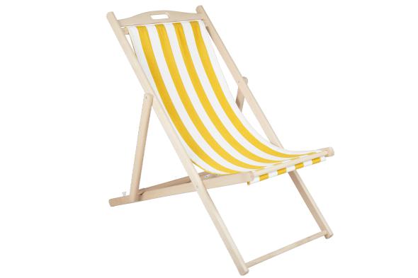 Dingle strandstol - natur/gul -hvid