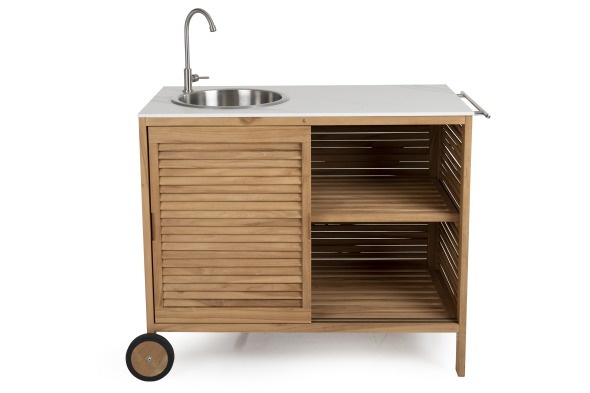 Figalia Outdoor Kitchen med vask og kran - teak/betonudseende