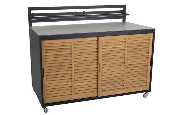 Fornax Outdoor Kitchen Bench Big - Black/Teak