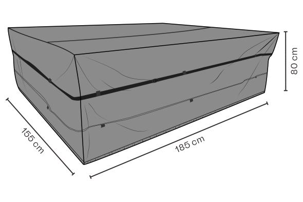 Möbelskydd matgrupp 185x155x80 cm, andas - svart