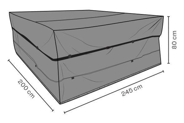 Møbelbetræk spisegruppe 245x200x80 cm, åndbar - sort