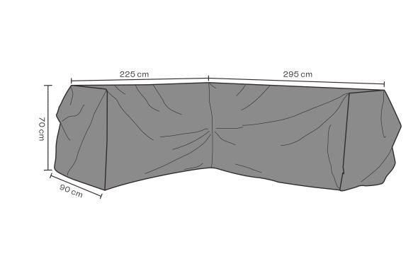 Hörnsoffskydd Weldon/Leone L295/R225x90x70 cm, andas - svart