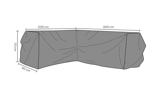 Hjørnesofa beskyttelse 305/235x70 H90 cm - Træk vejret