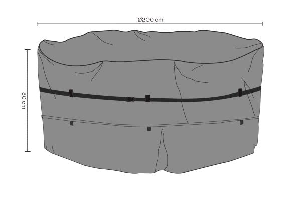 Möbelskydd matgrupp Ø 200x80 cm, andas - svart