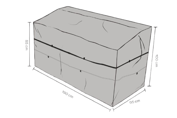 Møbelbetræk 190x95x85/100 cm, vandtæt - sort