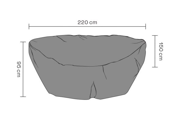 Møbelbetræk Ninja solseng 220x155x95 cm, åndbar -sort