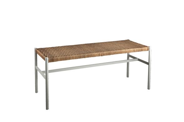DK bænk 106x40 cm - lysegrå/natur