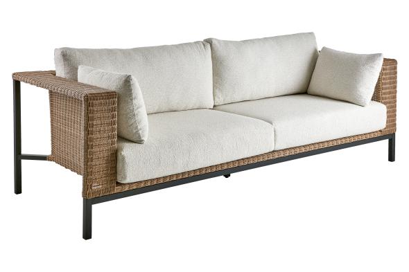 Shell 2,5-sæders sofa - sort/naturlig/frottéhvid hynde