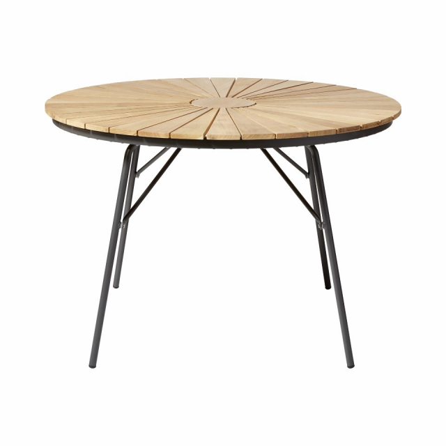 Ellen havebord Ø 110 - antracit/teak