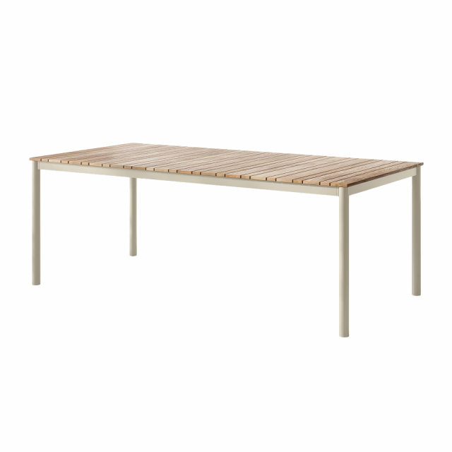 Mood Nova havebord 219x100 H74 - sandy grey/teak