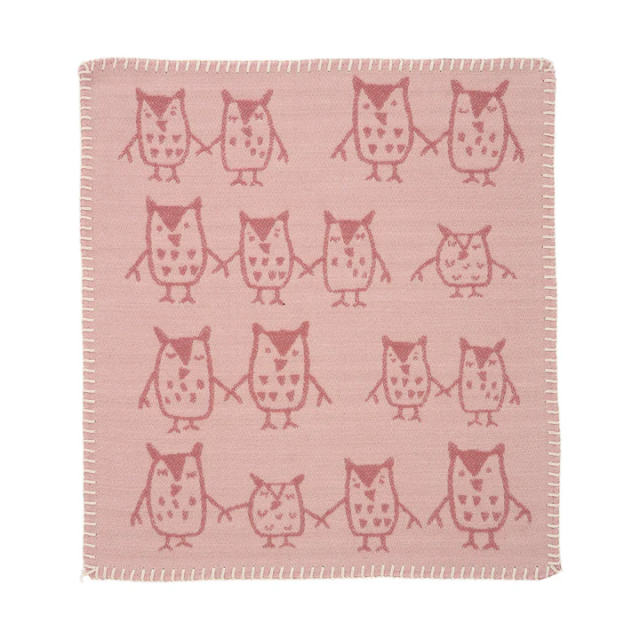 Hånd i hånd hyggetæppe 34x40 cm - rosenbrun