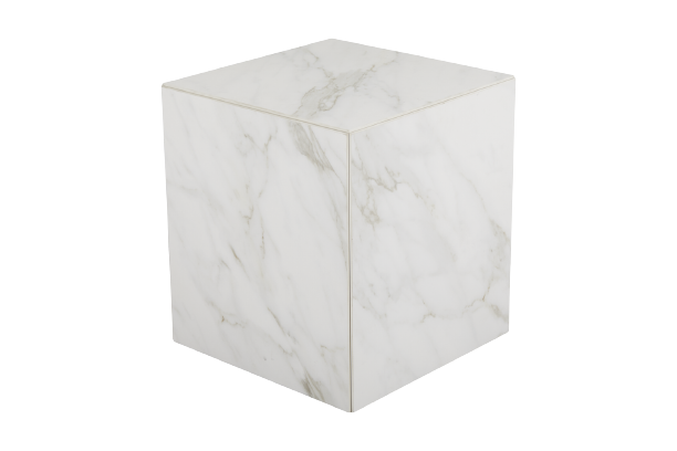 Zten sofabord 40x40 H45 cm - hvid marmorlook