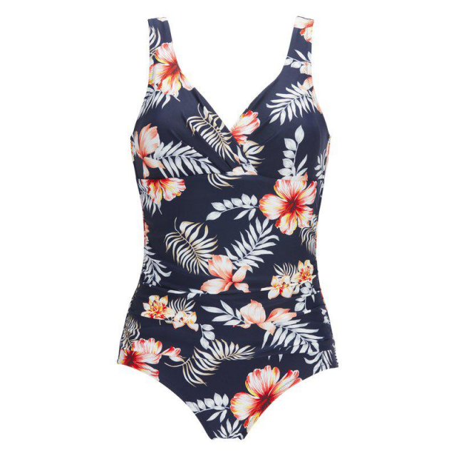 Badedragt - blå/ blomster