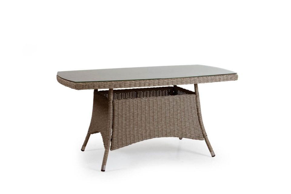 Ashfield sofabord 140x80 - beige/glas