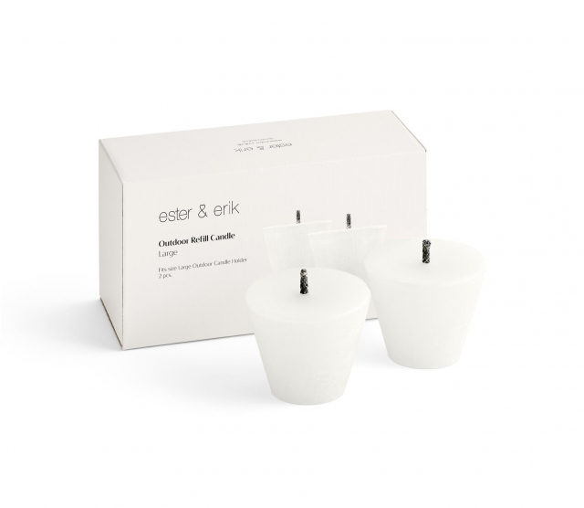 Refill lys til lysestager udendørs store, 2-pak