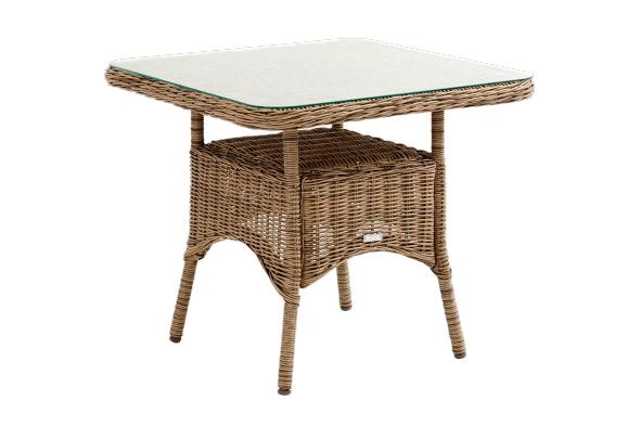 Rosita sofabord 80x80 cm - Natur/glas