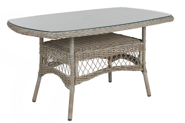 Kamile spisestabel 135x80 H70 cm - Natur/glas