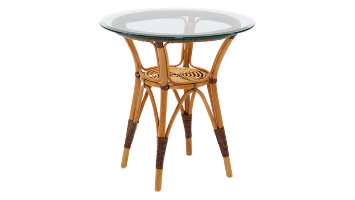 Tony sidebord Ø 60 cm - antik/glas