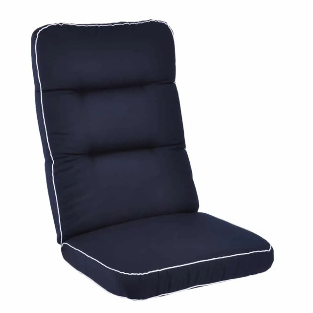 Højfoldelig pude woodline - marineblå